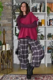 Patrick Plaid Brushed Cotton 7/8 Barrel Pant Fig